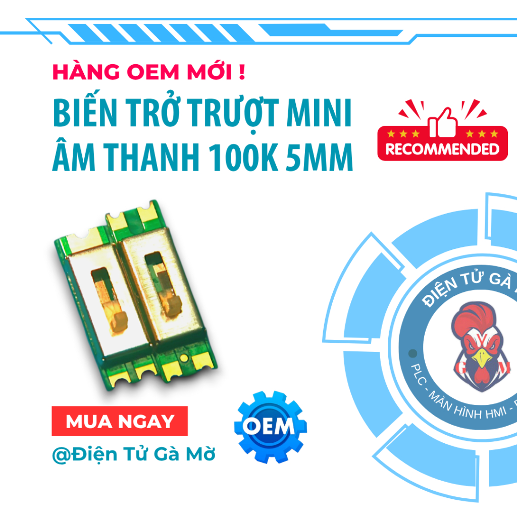 [5 CÁI] Biến Trở Trượt Âm Thanh Mini Micro Cầm Tay 100K Trượt Dài 5MM, Hàng OEM Mới