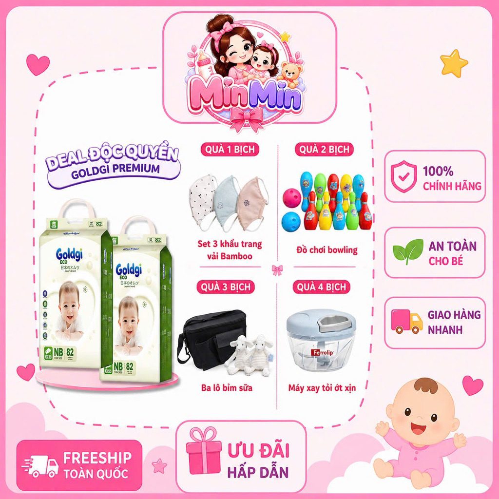 [CHỌN QUÀ Goldgi Eco cải tiến 2026] Tã bỉm Goldgi Eco Cải Tiến Mới Nhất 2026 Siêu Mỏng Nhẹ Dành Cho 