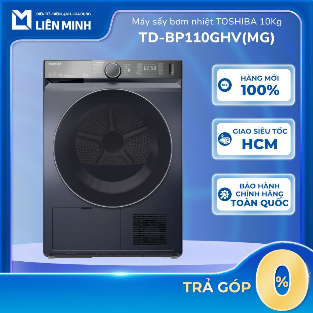 TD-BP110GHV(MG) - Máy Sấy Bơm Nhiệt TOSHIBA 10 Kg TD-BP110GHV - Bảo Hành Chính Hãng
