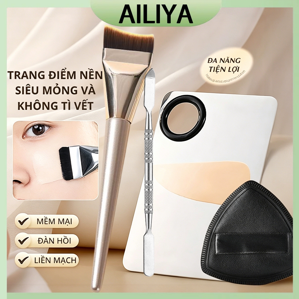 Cọ Trang Điểm Đánh Nền AILIYA Cọ Đánh Kem Nền Đầu Phẳng Lông Mềm Tán Kem Nền Siêu Mỏng Che Phủ Tự Nh