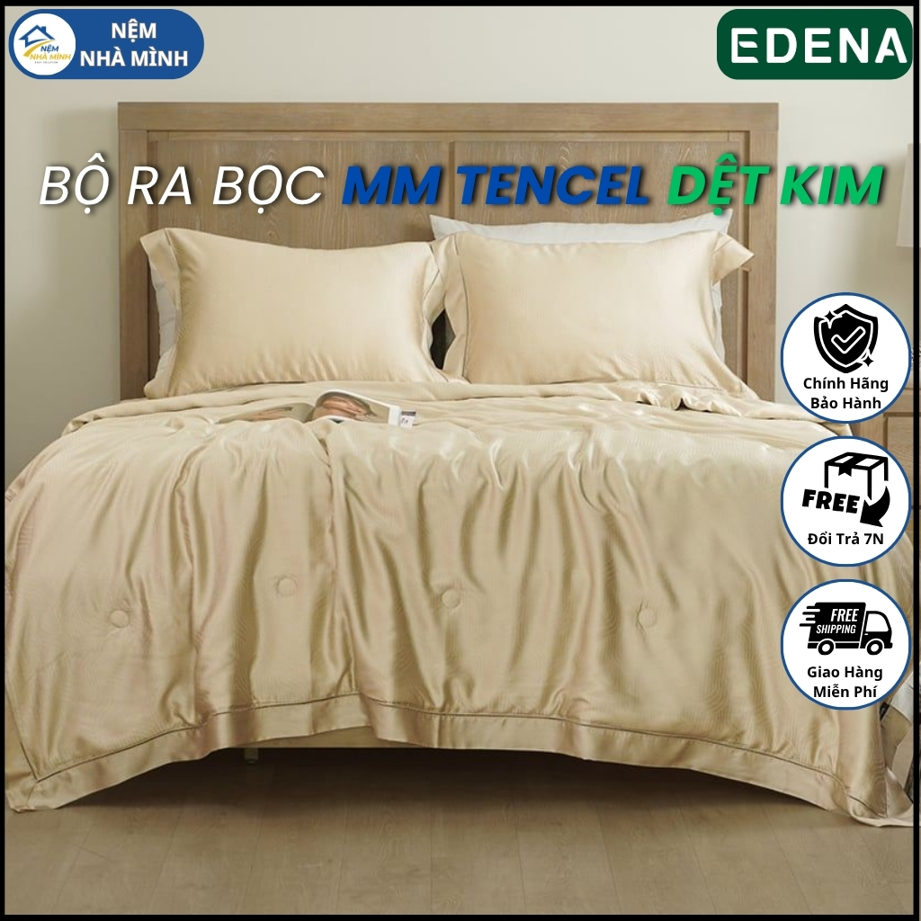 Bộ Ra Bọc Chần Gòn MM Tencel Dệt Kim 25, MM BEDDING BY EDENA - Hàng Chính Hãng Edena