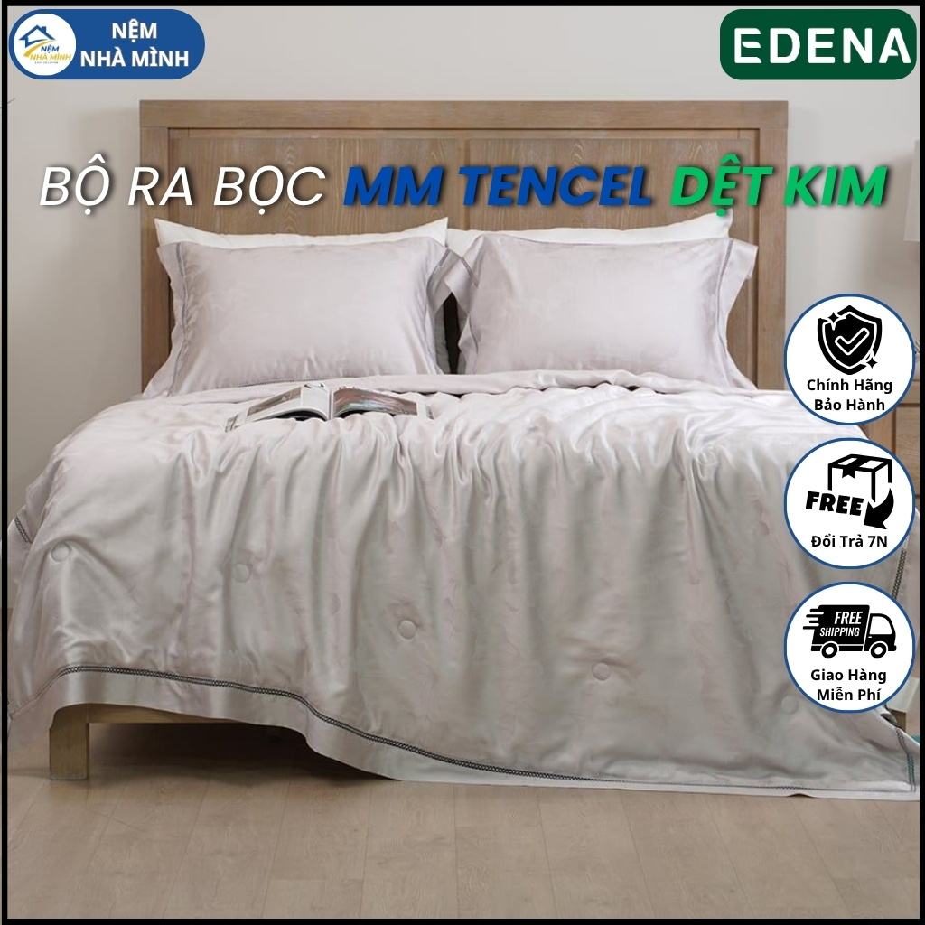 Bộ Ra Bọc Chần Gòn MM Tencel Dệt Kim 27, MM BEDDING BY EDENA - Hàng Chính Hãng Edena