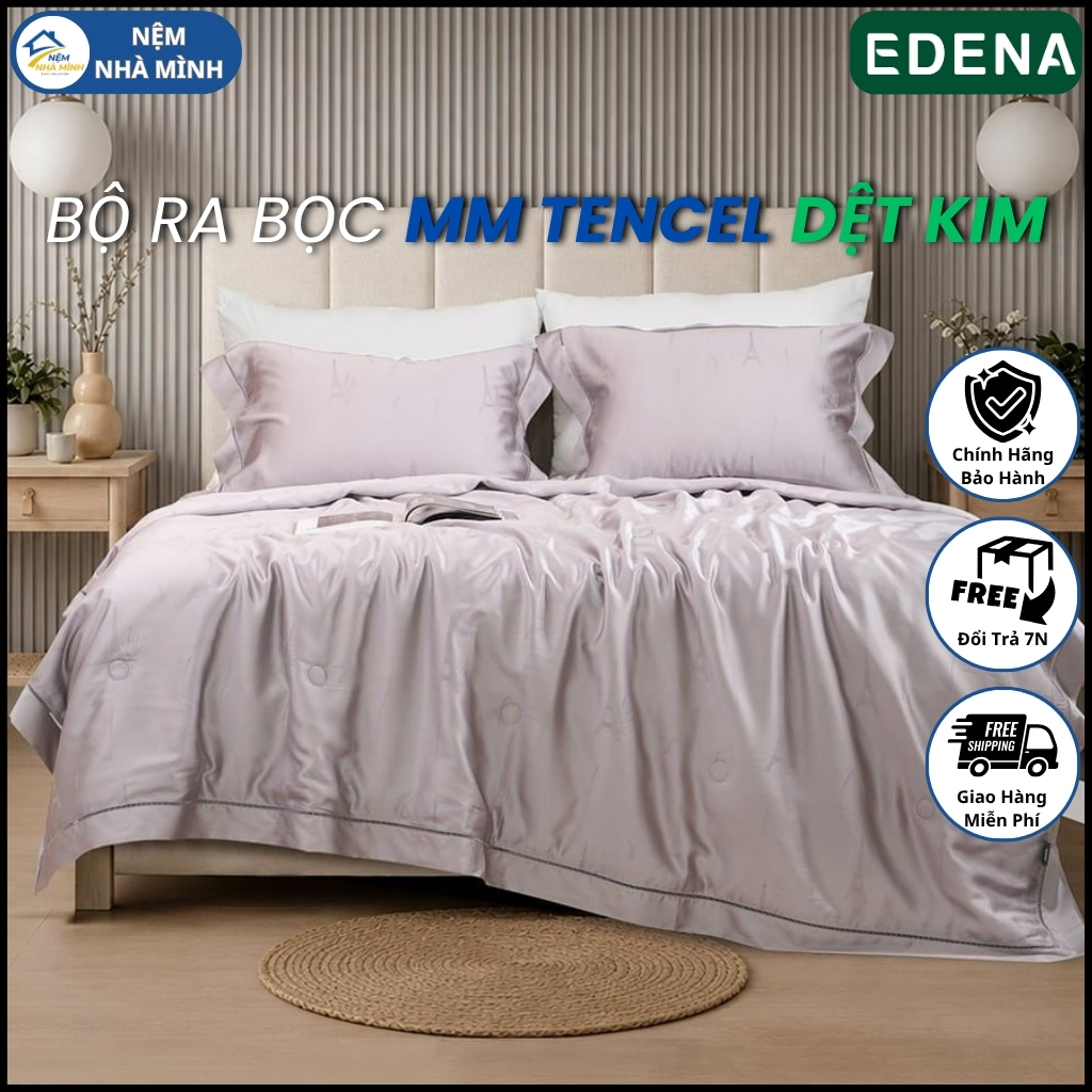 Bộ Ra Bọc Chần Gòn MM Tencel Dệt Kim 28, MM BEDDING BY EDENA - Hàng Chính Hãng Edena