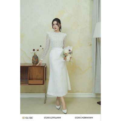 Áo ren trắng thiết kế Elise mã sản phẩm ES2601129TLLAWH