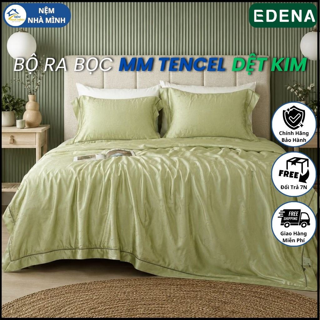 Bộ Ra Bọc Chần Gòn MM Tencel Dệt Kim 29, MM BEDDING BY EDENA - Hàng Chính Hãng Edena