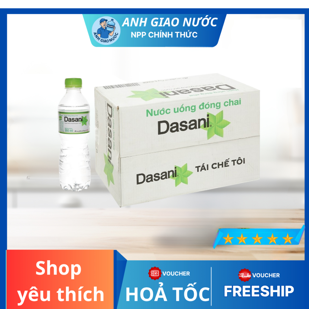 Thùng 24 Chai Nước Uống Dasani 510ml Chính Hãng | Anh Giao Nước | Nước Tinh Khiết Dễ Uống