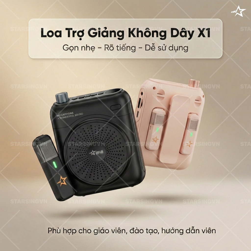Loa Trợ Giảng Không Dây X1 -Nhỏ Gọn Tiện Lợi, Hỗ trợ giảng dậy , Hướng dẫn…
