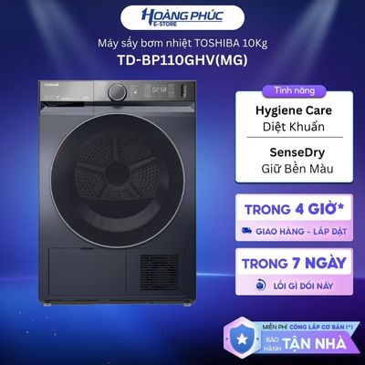 Máy sấy bơm nhiệt TOSHIBA 10 Kg TD-BP110GHV(MG) {Toàn Quốc}