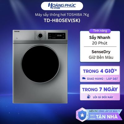 TD-H80SEV(SK) - Máy Sấy Thông Hơi 7 Kg TOSHIBA TD-H80SEV {Toàn Quốc}