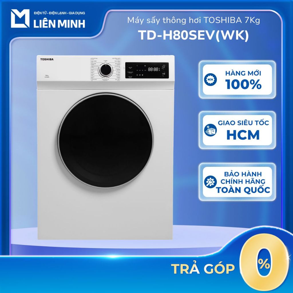 TD-H80SEV(SK) / TD-H80SEV(WK) - Máy Sấy Thông Hơi TOSHIBA 7 Kg [SHIP 0Đ HCM]
