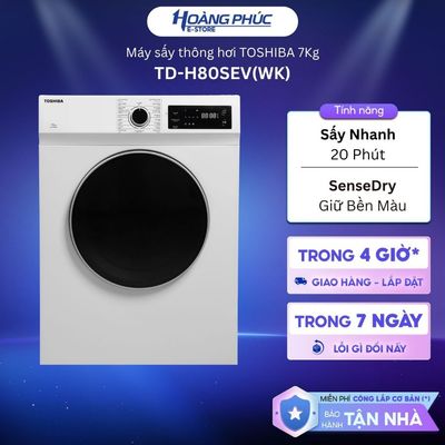 TD-H80SEV(WK) - Máy Sấy Thông Hơi 7 Kg TOSHIBA TD-H80SEV {Toàn Quốc}
