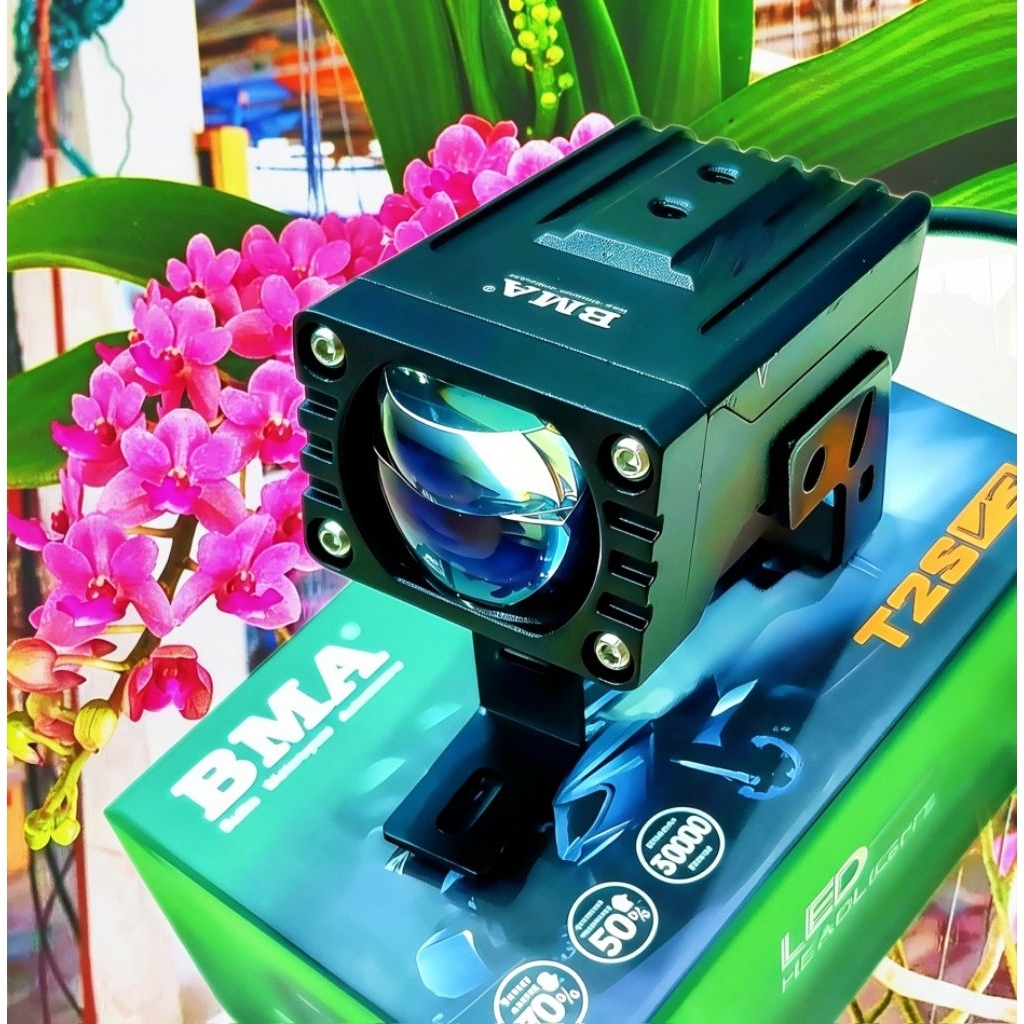 Đèn LED Trợ Sáng Bi Cầu T2S V3, T11 BMA - Có Demi Đỏ, Ánh Sáng Siêu Rộng, Pha Laser Chiếu Xa 200m Lắ