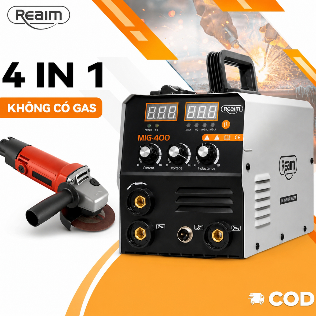 REAIM Máy hàn Biến tần MIG-250/400/300 Thiết bị cầm tay IGBT và máy mài góc Tự làm tại nhà & sửa chữa nhà cửa