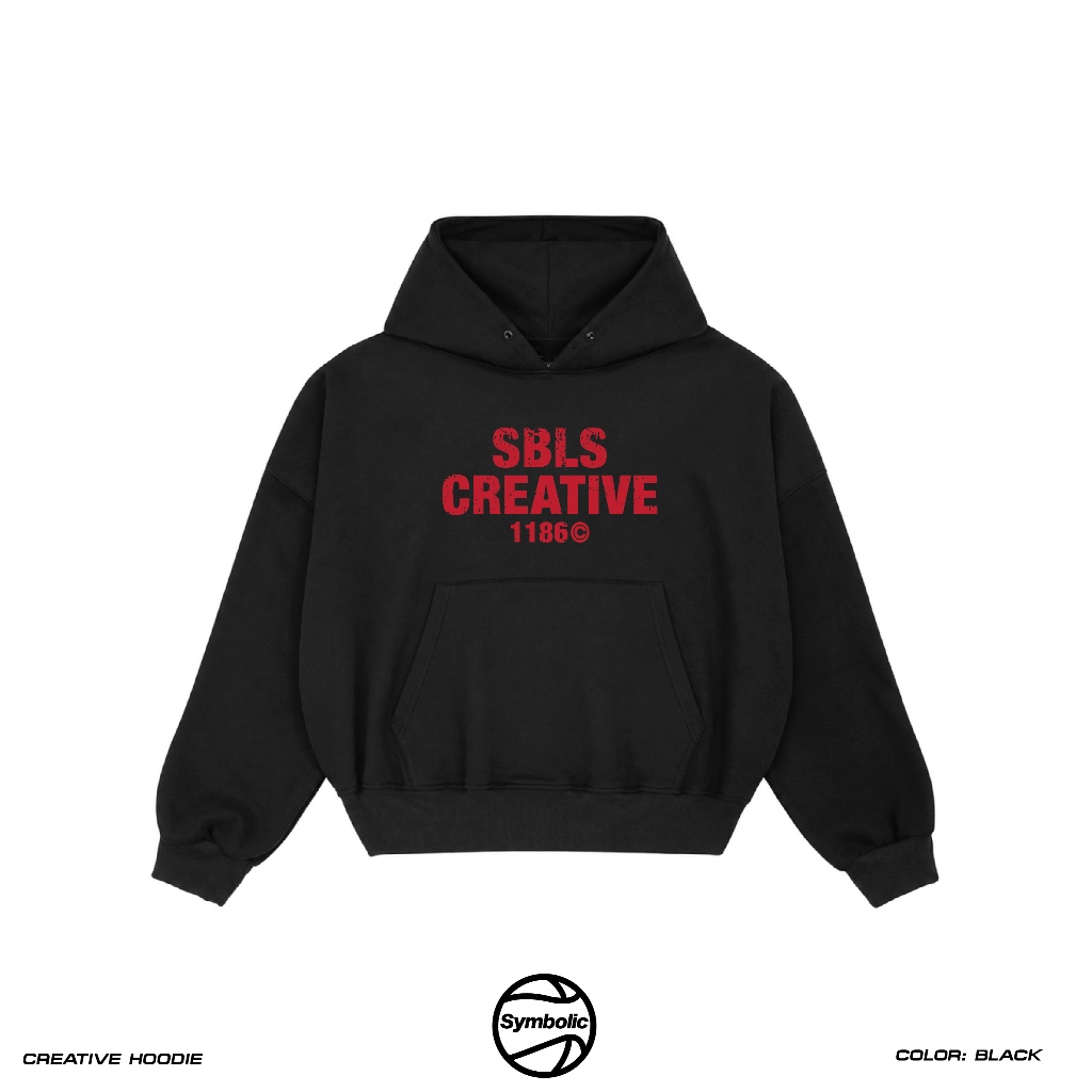 Áo Hoodie form boxy Creative nỉ bông mịn Symbolic