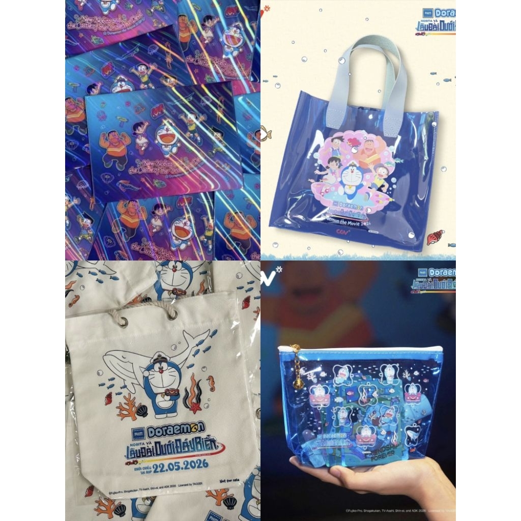 [ CGV+ DORAEMON] TÚI ĐA DẠNG DORAEMON HỘP BÚT Doraemon movie 45 TÚI TOTE DORAEMON MOVIE 45 TÚI XÁCH 