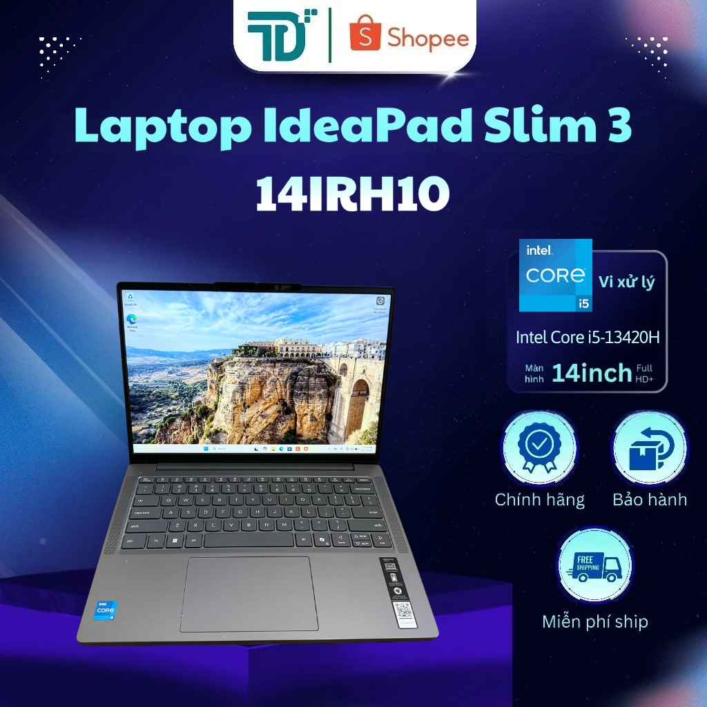 Lenovo IdeaPad Slim 3 14IRH10 i5-13420H/16GB/512GB/14" WUXGA/Win 11_Xám - Laptop 99%