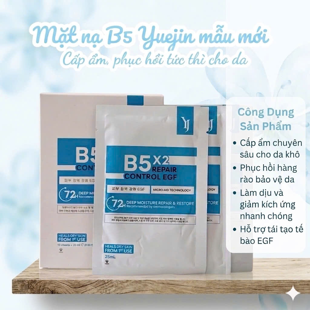 Combo 10-20 Mặt nạ yuejin b5 repair control EGF mask cấp ẩm 25ml dưỡng da hàn quốc hạn dùng 2029