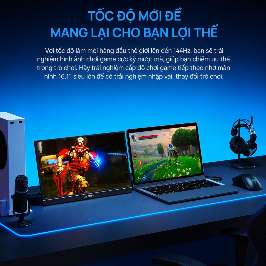 [Hỏa tốc Hà Nội] Màn Hình Di Động ARZOPA Z1FC 16.1" 144Hz IPS FHD |106% sRGB | USB-C HDMI | Full VAT | BigBuy360 - bigbuy360.vn