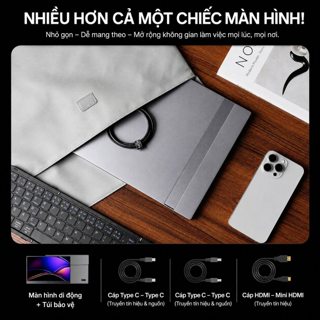 [Hỏa tốc Hà Nội] Màn Hình Di Động ARZOPA Z1FC 16.1" 144Hz IPS FHD |106% sRGB | USB-C HDMI | Full VAT | BigBuy360 - bigbuy360.vn