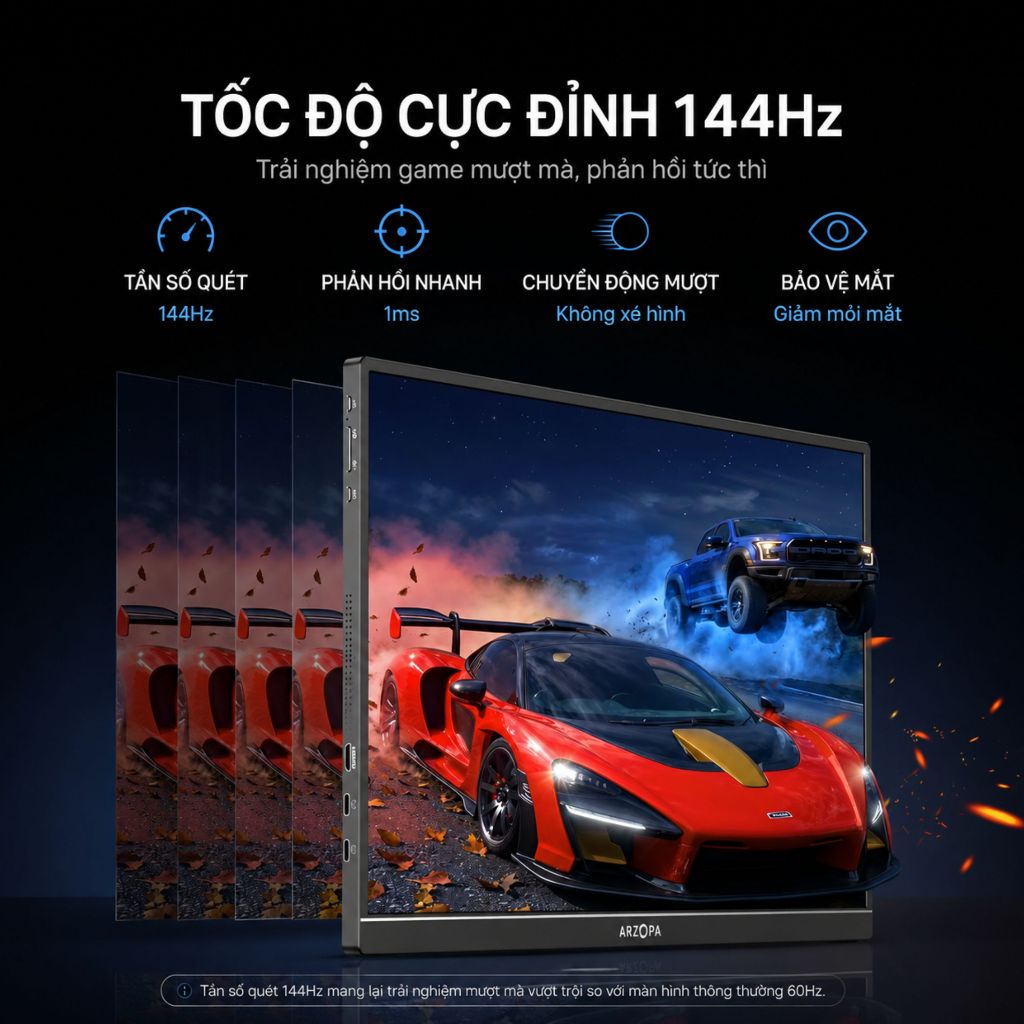 [Hỏa tốc Hà Nội] Màn Hình Di Động ARZOPA Z1FC 16.1" 144Hz IPS FHD |106% sRGB | USB-C HDMI | Full VAT | BigBuy360 - bigbuy360.vn