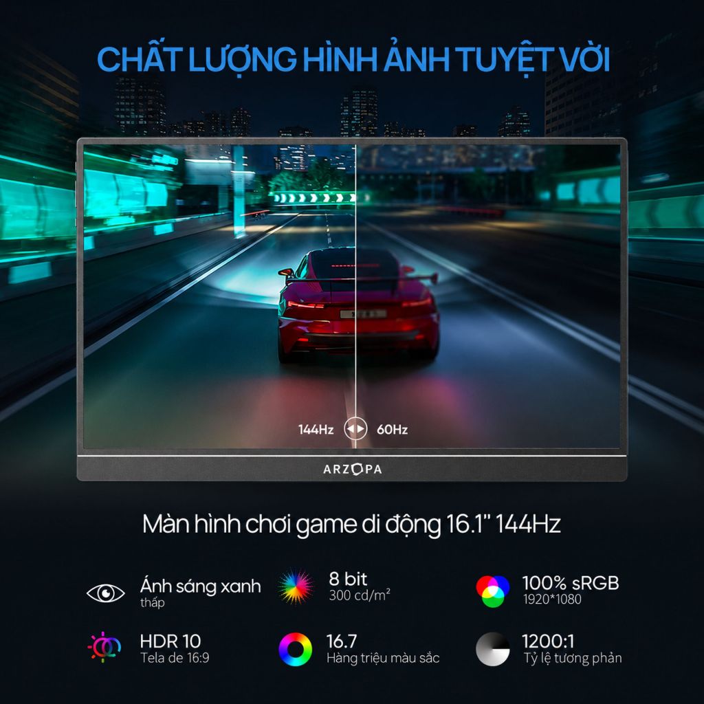 [Hỏa tốc Hà Nội] Màn Hình Di Động ARZOPA Z1FC 16.1" 144Hz IPS FHD |106% sRGB | USB-C HDMI | Full VAT | BigBuy360 - bigbuy360.vn
