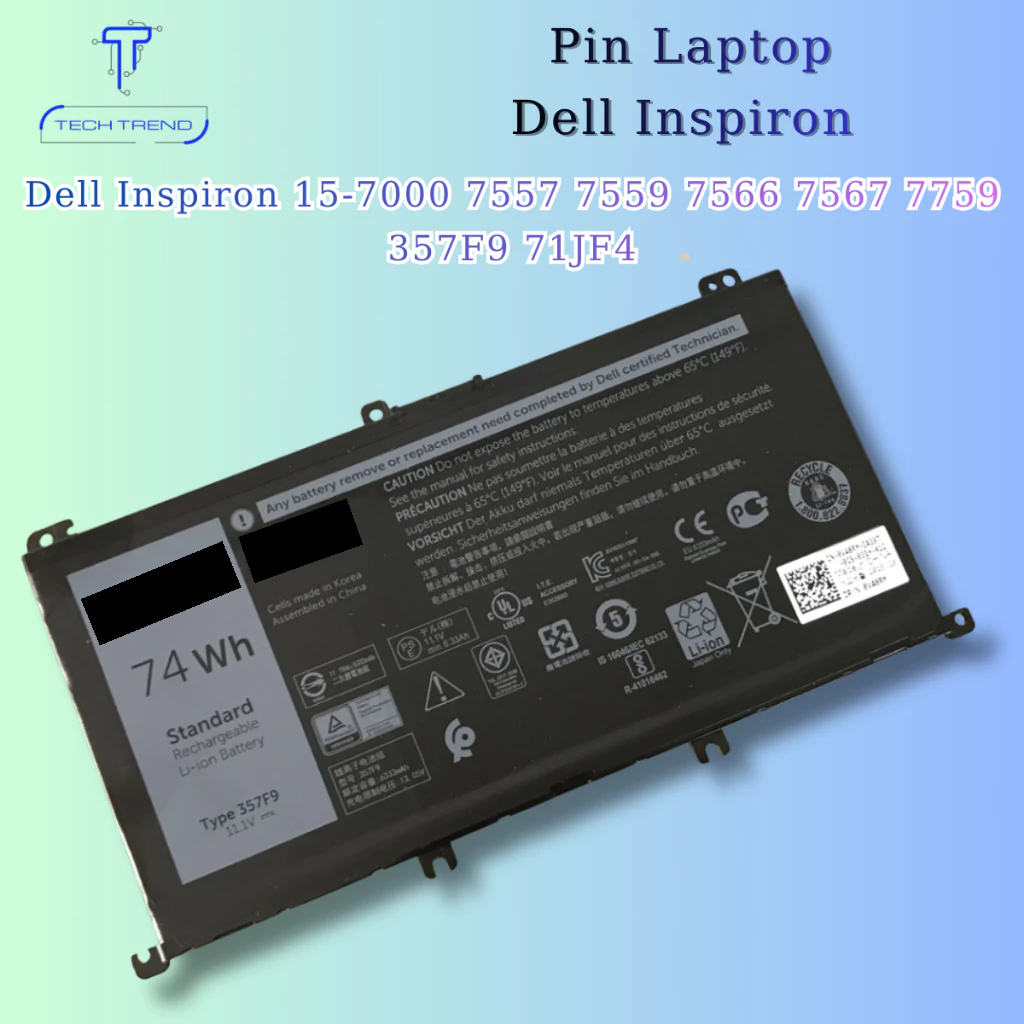 Pin laptop tương thích Dell Inspiron 15-7000 7557 7559 7566 7567 7759 357F9 71JF4