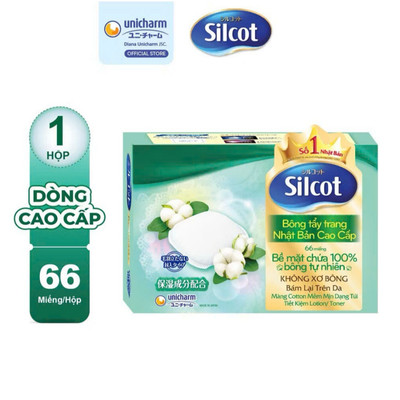 [HB Gift] Bông trang điểm (bông tẩy trang) cao cấp Silcot Premium 66 miếng/hộp
