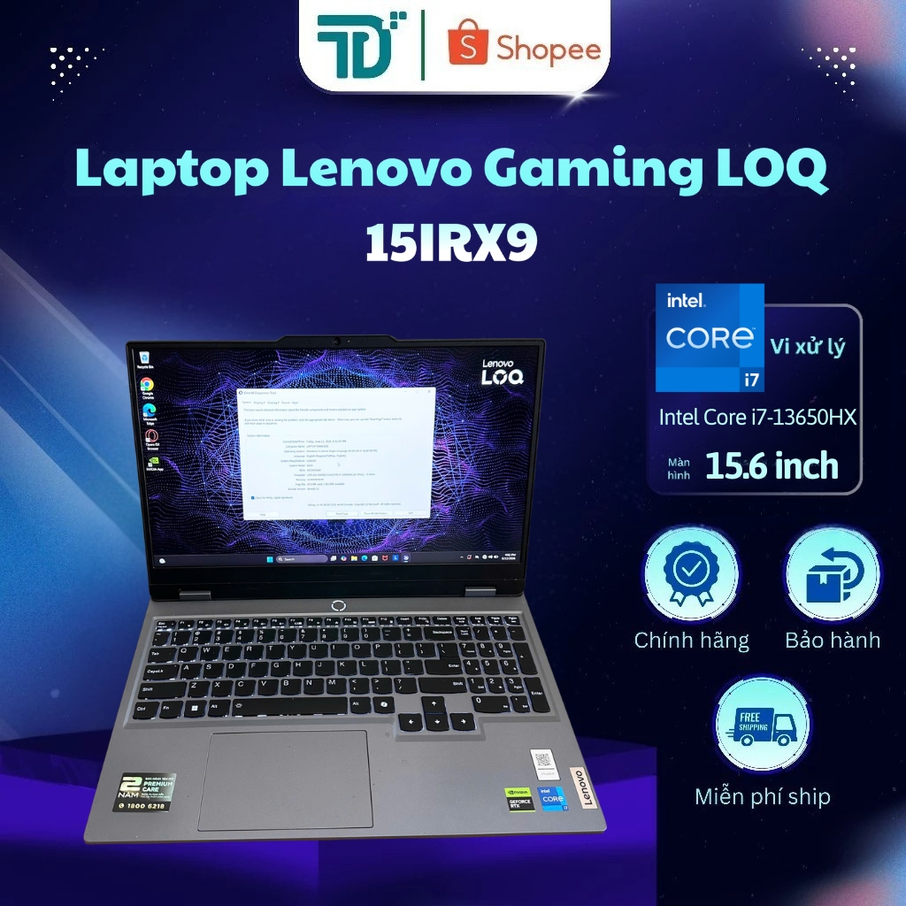 Lenovo Gaming LOQ - 15IRX9 i7-13650HX/16G/512G/15.6FHD/RTX4050/W11_Xám - Laptop 99%