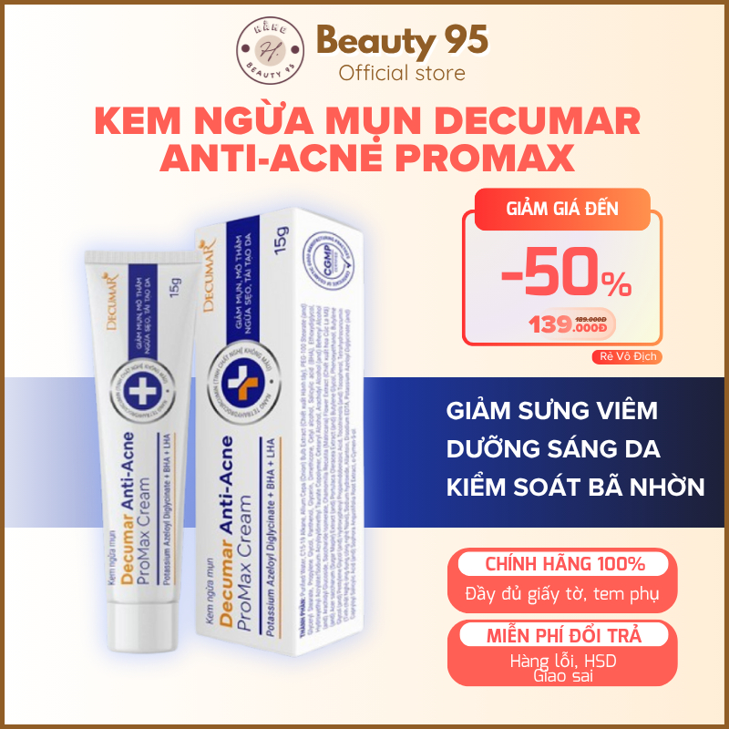 Kem Chấm Giảm Mụn Giảm Sưng Viêm, Mờ Thâm Sẹo Thế Hệ Mới Decumar ProMax Cream 15g