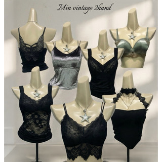 Áo Camisole/ 2 dây / bra siêu phẩm phối ren quyến rủ - Min Vintage 2hand