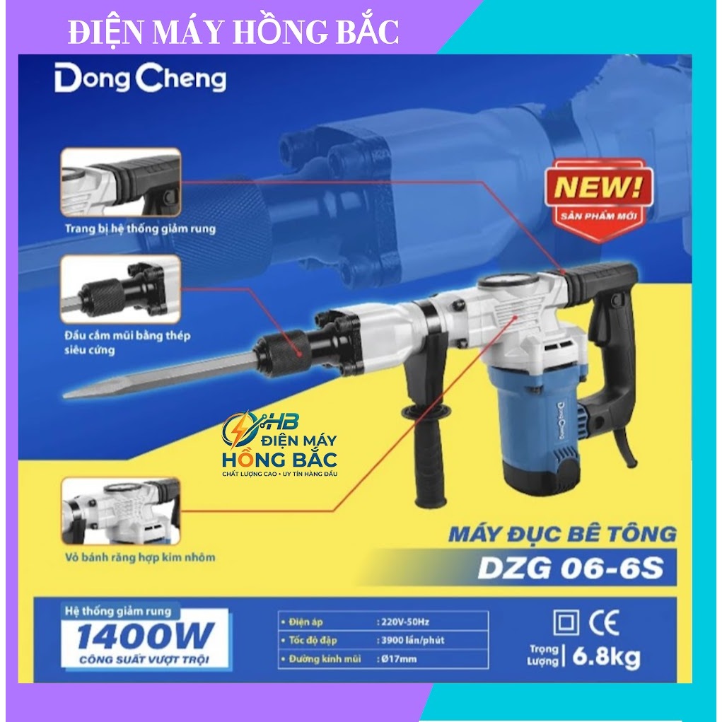 Máy Đục Bê Tông Dongcheng DZG06-6S Công Suất 1400W Đường Kính Mũi 17mm