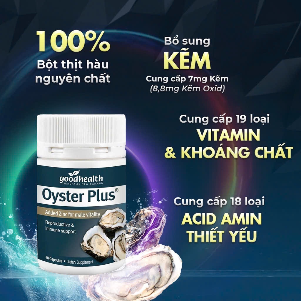 Tinh chất hàu biển Oyster Plus ZinC Goodhealth 60 viên - viên hàu úc Oyster Plus ( Hàng công ty,có t