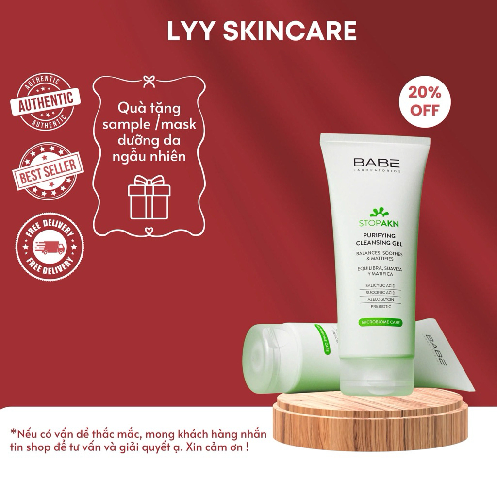 Sữa rửa mặt BABE Stop AKN Purifying Cleansing Gel