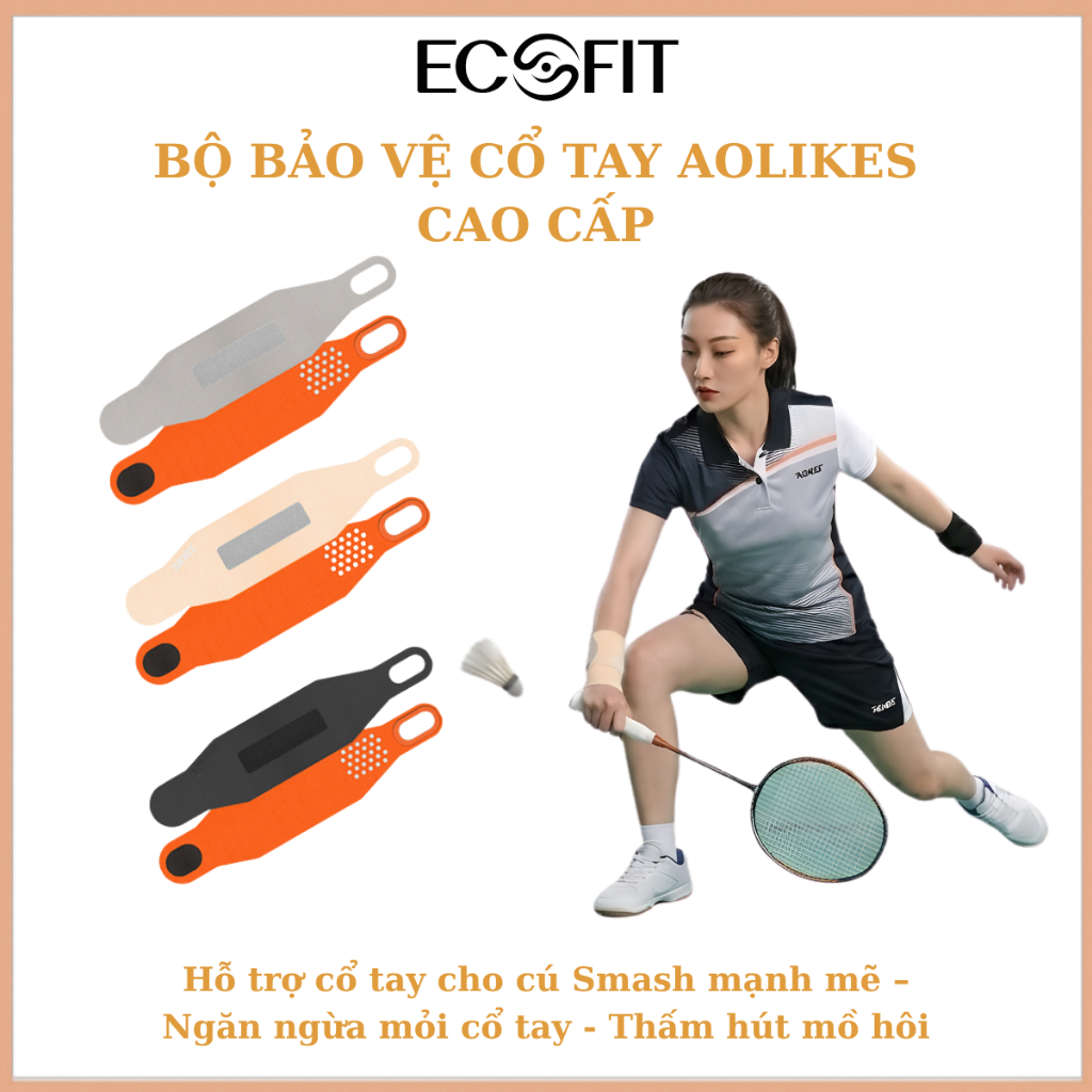Băng Bảo Vệ Cổ Tay ECOFIT, Phòng Chống Bong Gân, Chấn Thương, Hỗ Trợ Gym, Yoga, Cầu Lông, Pickleball