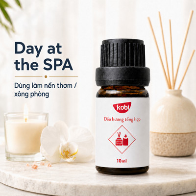 Tinh dầu xông khử mùi, thơm phòng hương hỗn hợp Day at the SPA xua tan mệt mỏi Kobi - 10ml