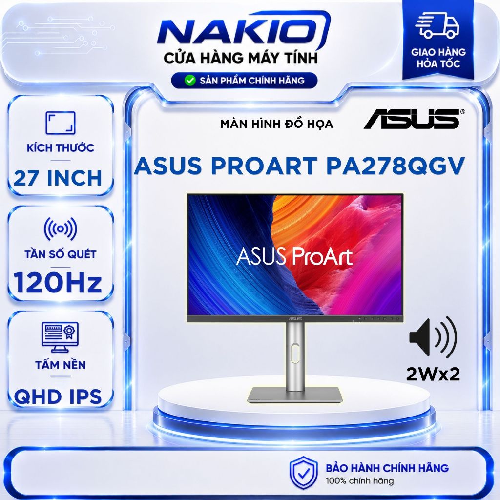 Màn Hình Đồ Họa ASUS ProArt PA278QGV (27 inch - IPS - 2K - 120Hz - 5ms - Speaker)