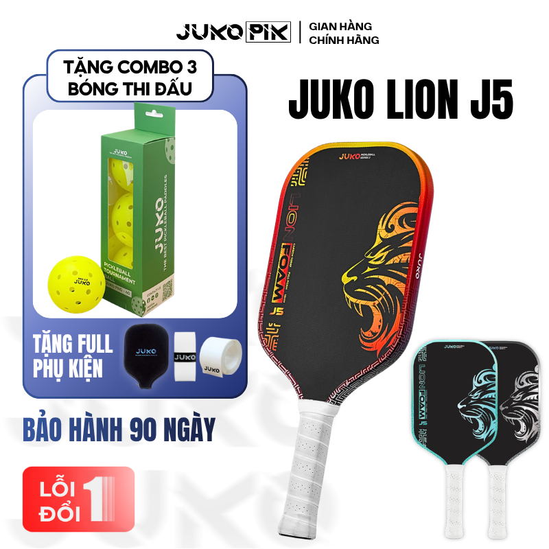 Vợt Pickleball JUKO LION J5 Lõi Full Foam Trợ Lực Tốt, Điểm Ngọt Rộng, Siêu Nhám