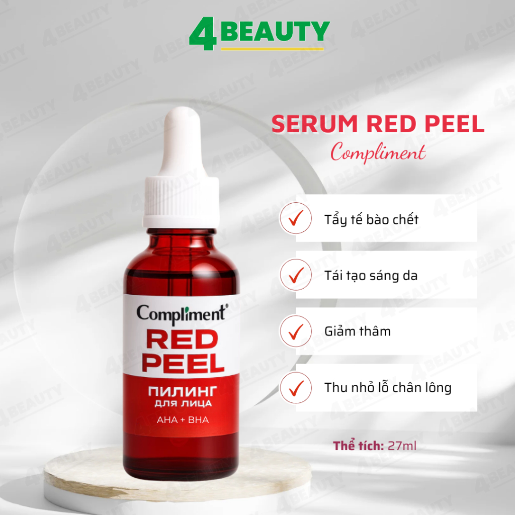 Tẩy Da Chết Hóa Học Serum RED PEEL Compliment AHA 30% & BHA 2% 27ml - 4Beauty