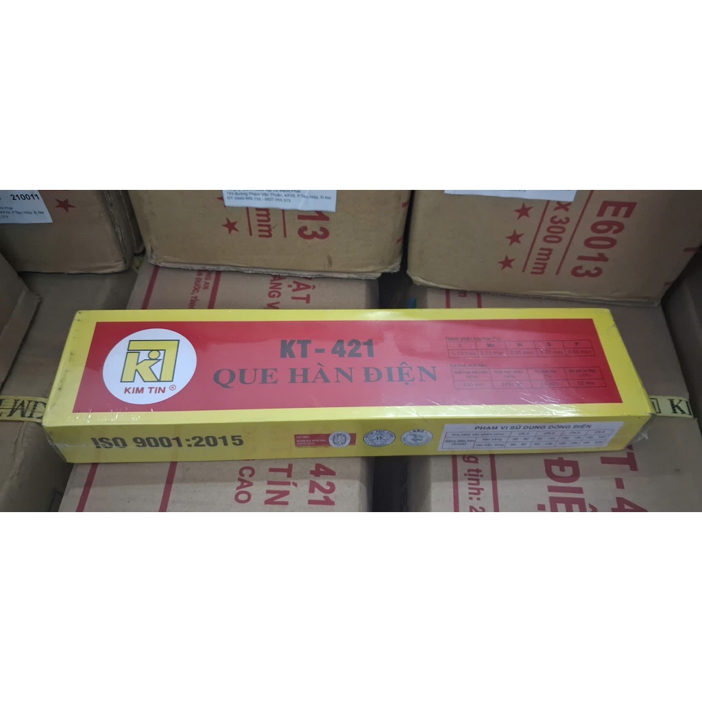 (Chính Hãng ) Que hàn sắt Kim Tín KT421 D2.5mm  (2.5 kg/hộp)