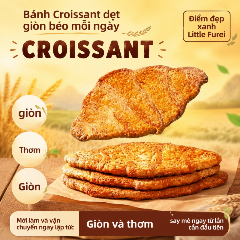 Bánh sừng bò giòn, bánh sừng bò ăn sáng, sản phẩm bán thành phẩm, đồ ăn nhẹ trà chiều thông thường, 