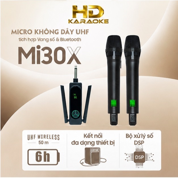 ACNOS Mi30S/ Mi30X Micro không dây tích hợp vang số chỉnh cơ Soncamedia