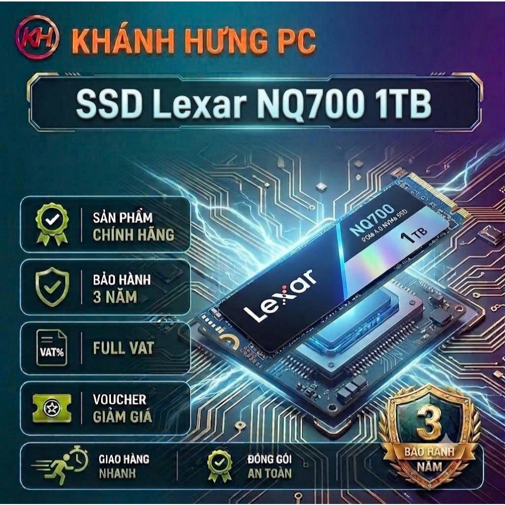 Ổ Cứng SSD Lexar NQ700 1TB M.2 2280 NVMe PCIe Gen4 x4 CHÍNH HÃNG FULL VAT