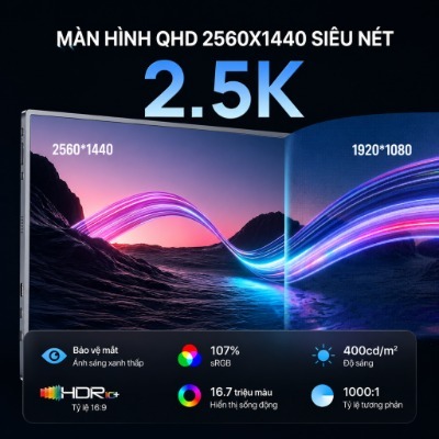 Màn Hình Di Động ARZOPA Z3FC 16.1" 2.5K 180Hz IPS | 107% sRGB | USB-C Mini HDMI | Chính Hãng | BigBuy360 - bigbuy360.vn