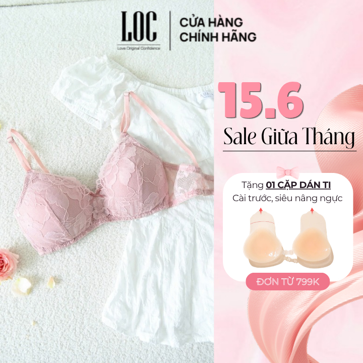 Áo ngực ren không gọng mút liền, BSTRLN cơ bản, nhẹ nhàng, nữ tính đi học đi làm LOC