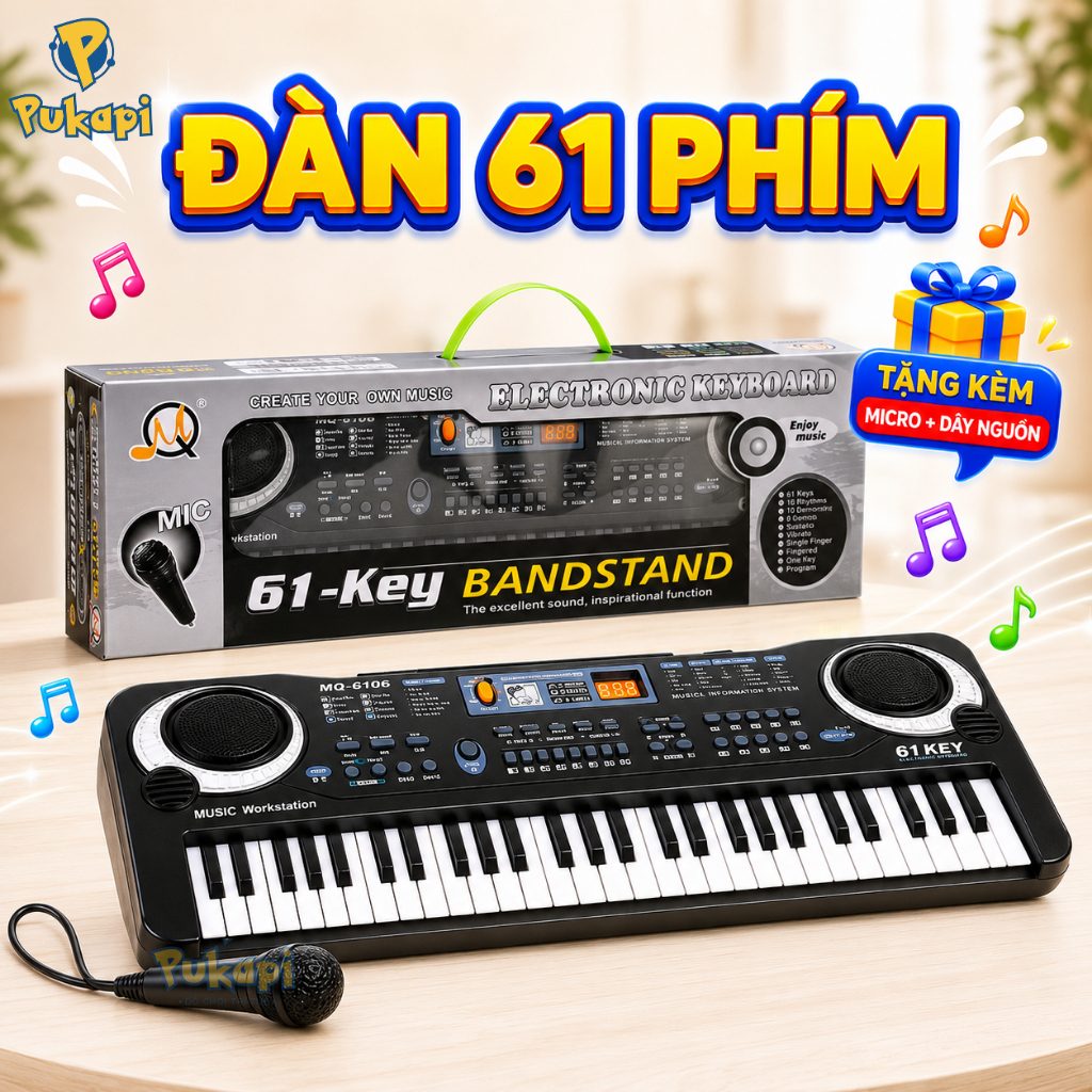Đồ Chơi Đàn Cho Bé Piano Đàn Piano 61 Phím Piano Đàn Đàn Cho Bé Chơi Có Nhạc Đàn Tập Chơi Organ- Đồ 
