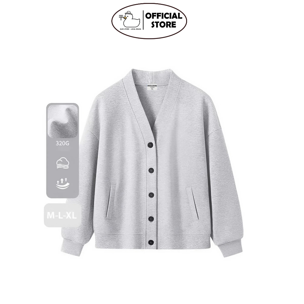 Áo Cardigan Duck Store Basic Nỉ Cotton 100% 2 Da Dày dặn mềm mịn Unisex Local Brand