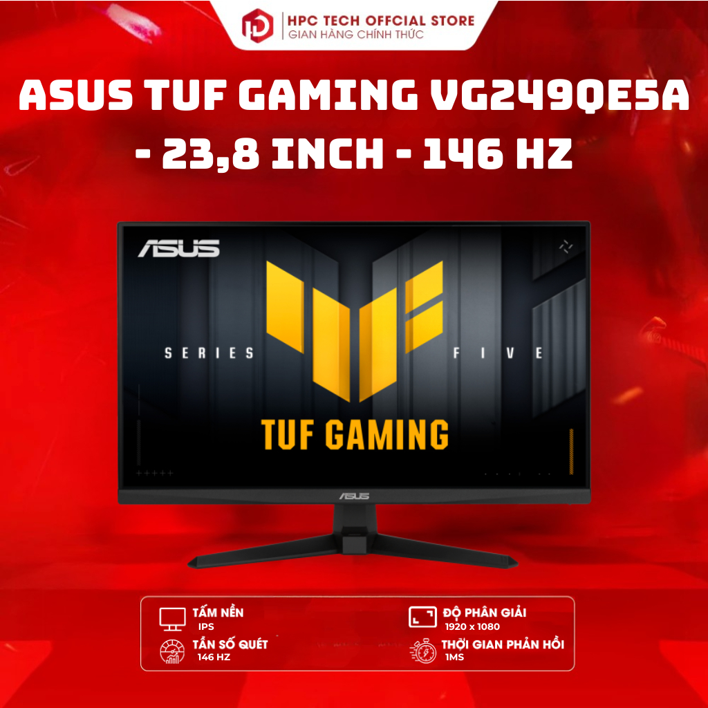 Màn hình LCD ASUS TUF Gaming VG249QE5A 23.8-inch | FHD | IPS | 146Hz - Hàng Chính Hãng