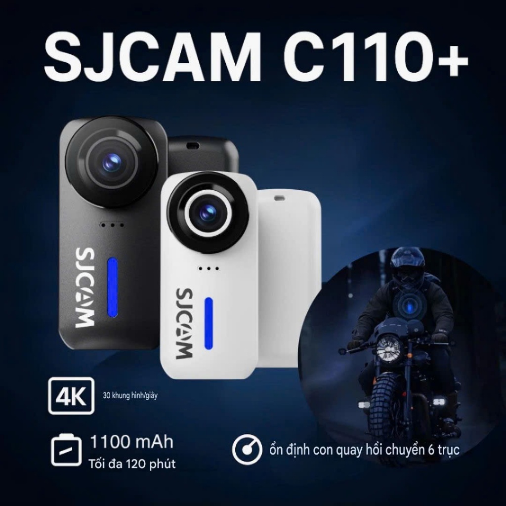 Camera SJCAM C110+ PLUS Thể Thao 4K Chống Rung Chống Thấm Nước