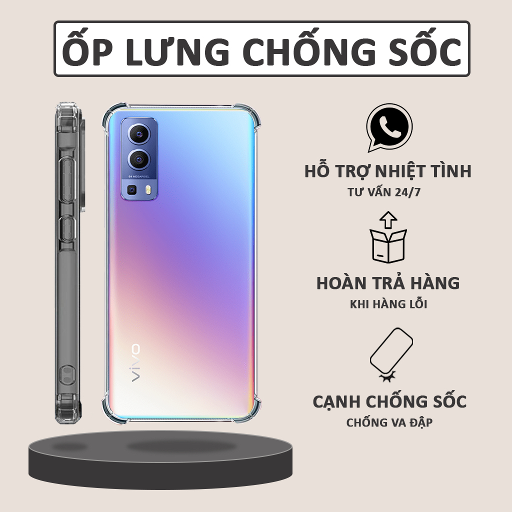 Ốp lưng cho Vivo Y72 5G / Y72 chống sốc trong suốt, ốp lưng giá rẻ
