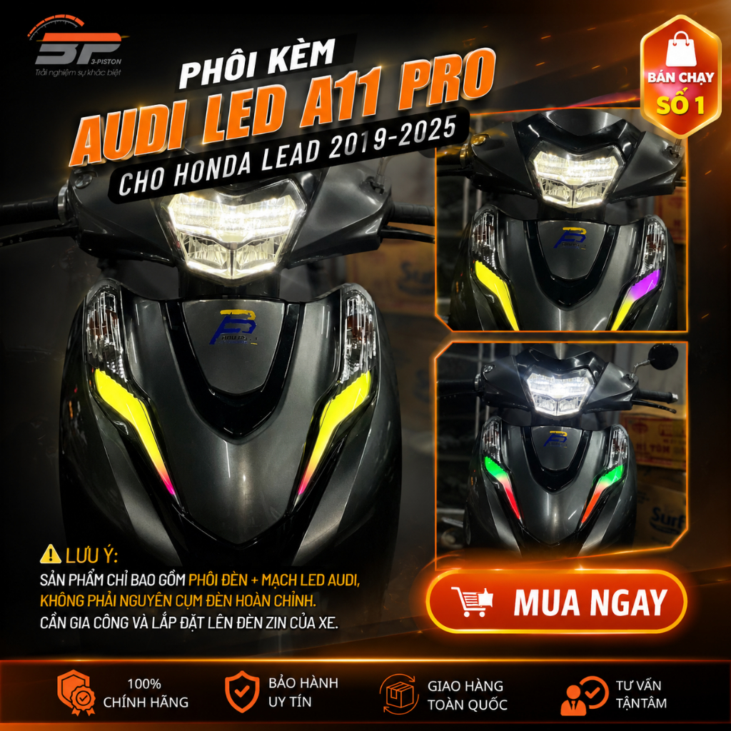 PHÔI + MẠCH LED AUDI A11 PRO CHO HONDA LEAD 2019 - 2025